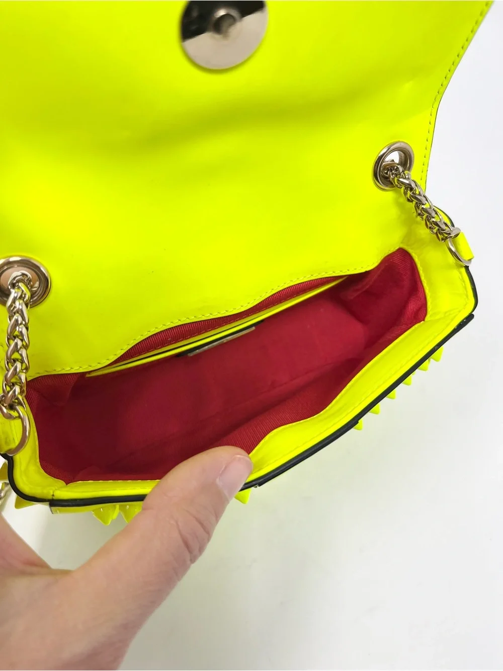 Christian Louboutin Sweet Charity Yellow Studded Mini Crossbody Shoulder Bag